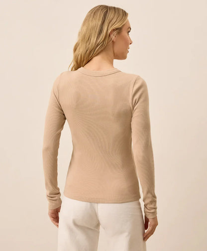 clearance perfect rib crewneck long sleeve tee