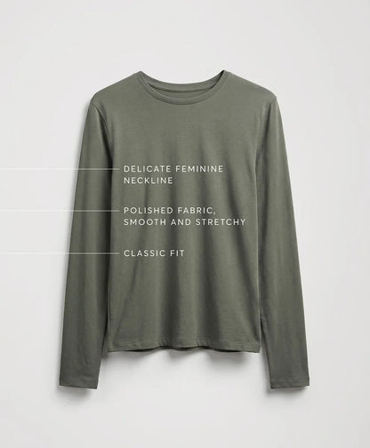luxe essential crewneck long sleeve tee