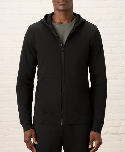 brushed fleece zip hoodie