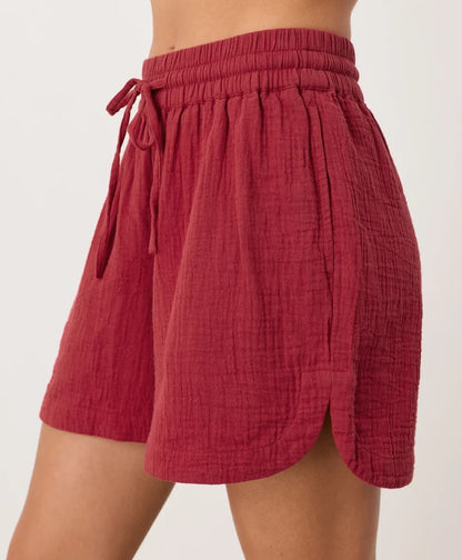 clearance coastal double gauze curved hem short