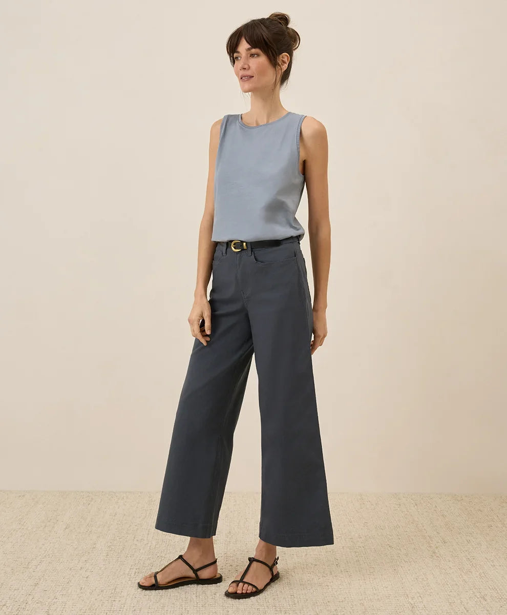 clearance stretch twill wide leg pant