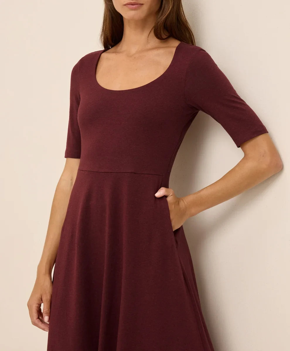 clearance fit & flare signature scoop dress