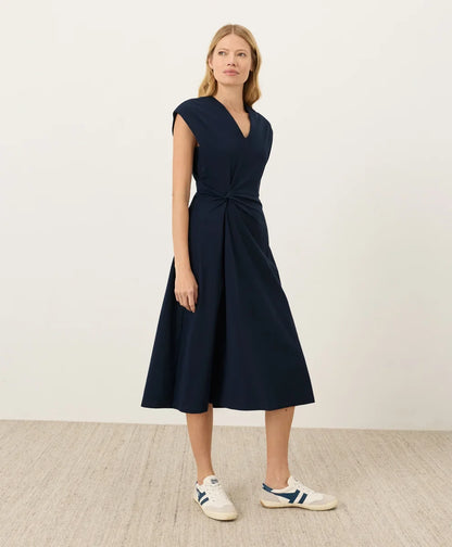 fit & flare v-neck twist dress