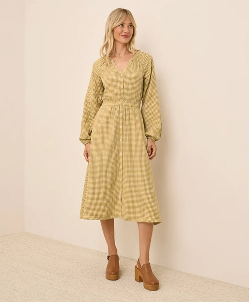 clearance coastal double gauze poet sleeve dress