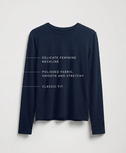 luxe essential crewneck long sleeve tee