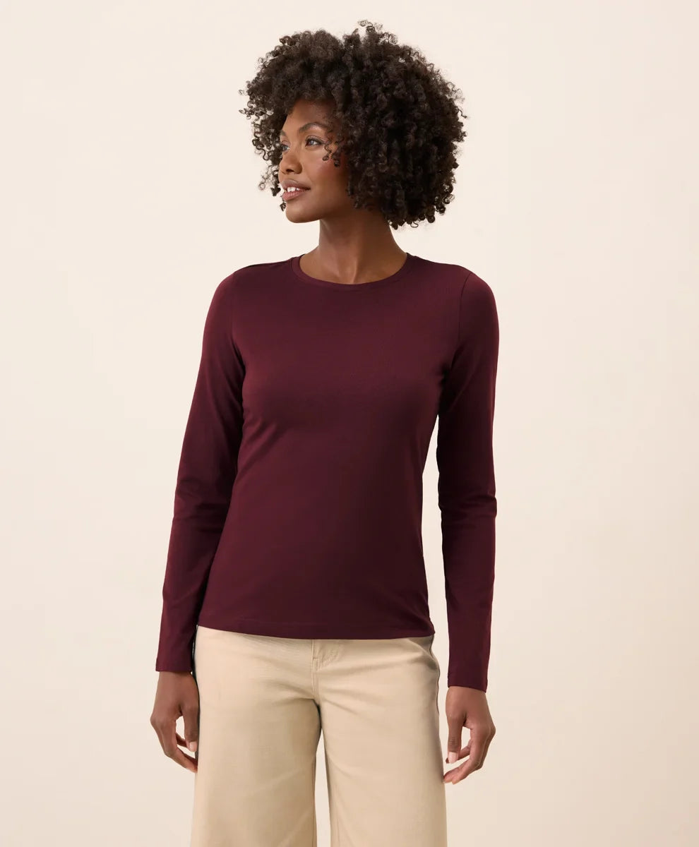 clearance luxe stretch jersey slim long sleeve tee