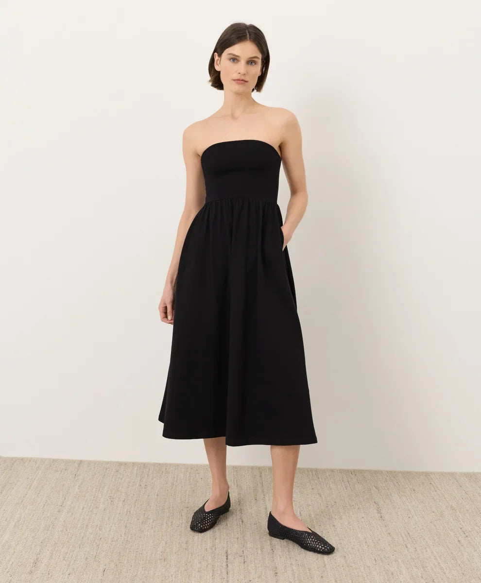 clearance fit & flare strapless dress