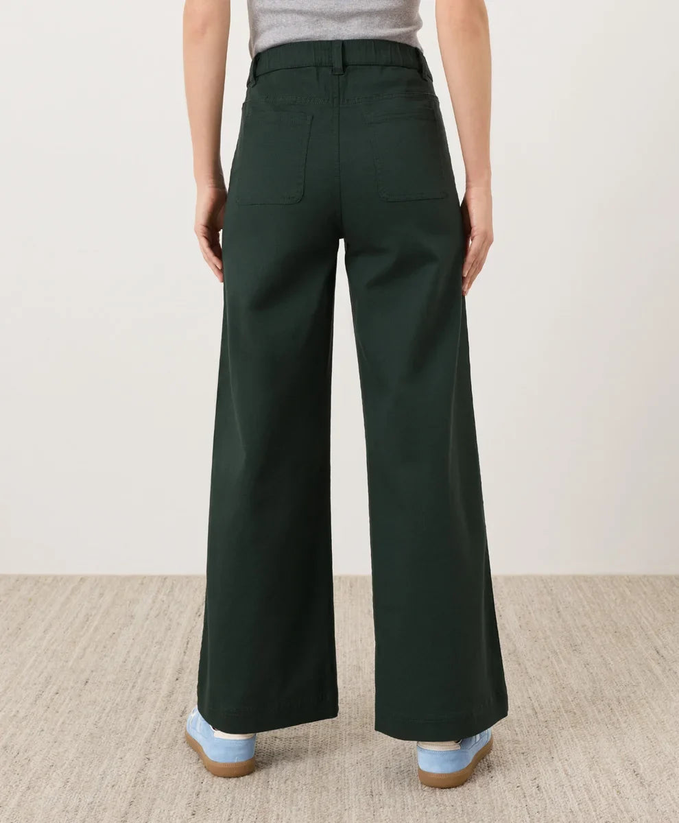 clearance stretch twill wide leg pant