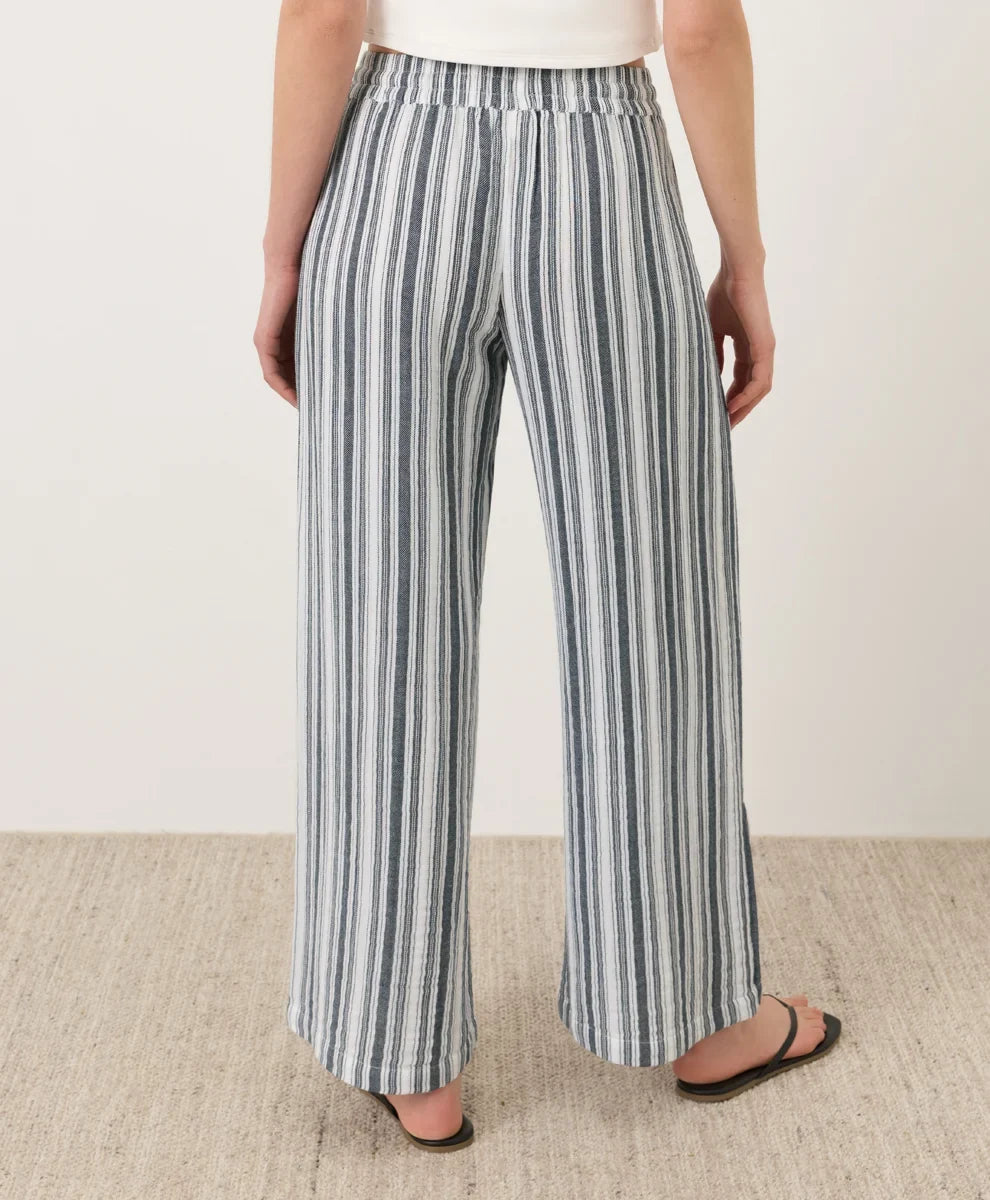 coastal double gauze split hem pant