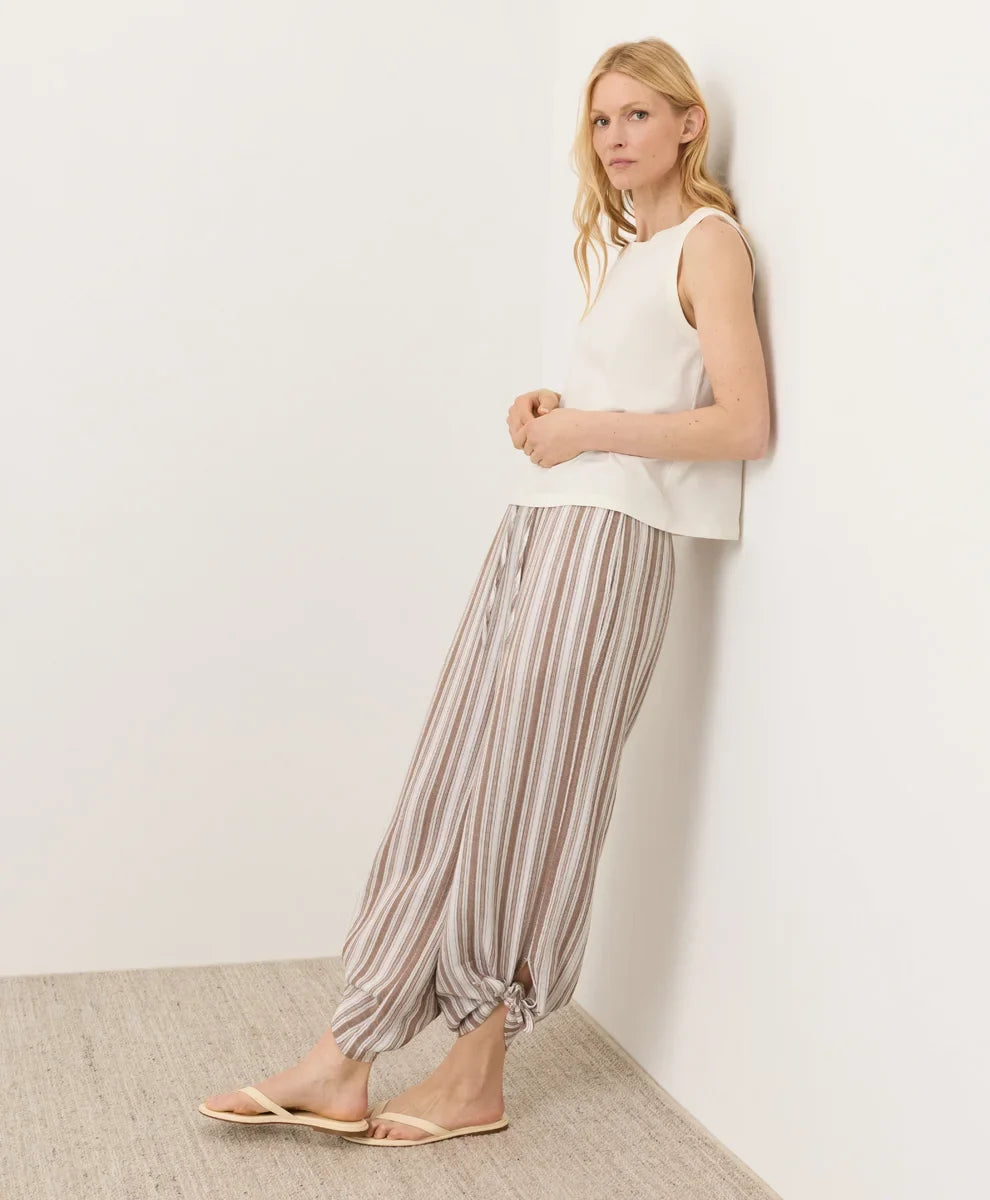 coastal double gauze split hem pant