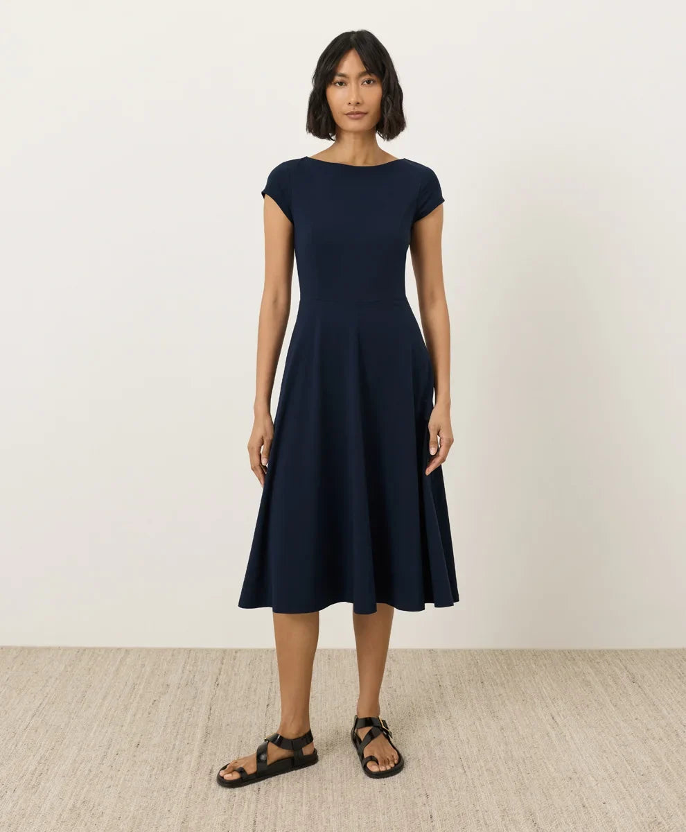 fit & flare ballet neck dress