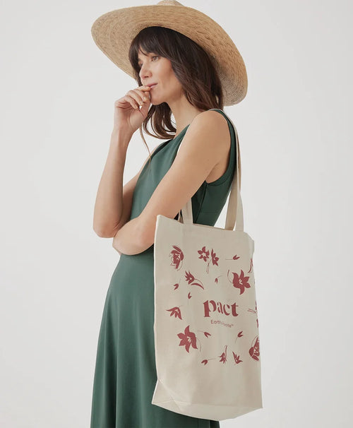pact floral canvas tote
