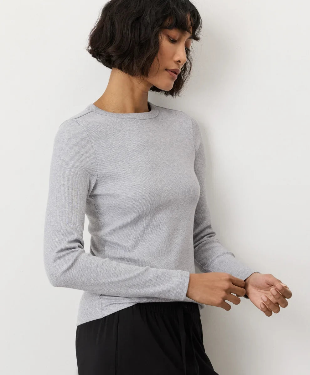 perfect rib crewneck long sleeve tee