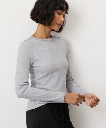 perfect rib crewneck long sleeve tee