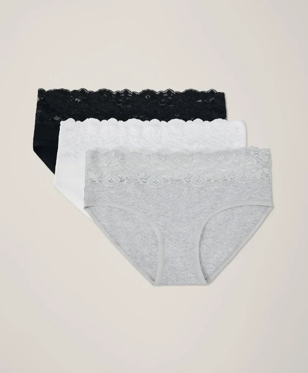 lace waist brief 3-pack