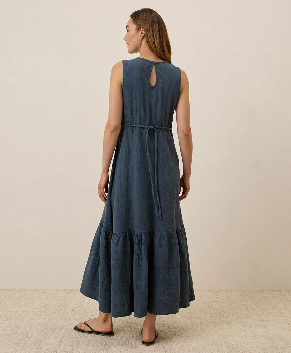 clearance coastal double gauze beach to brunch maxi dress