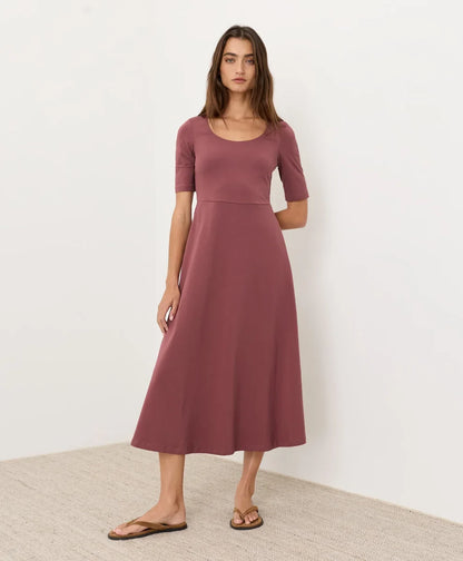 clearance fit & flare signature scoop dress