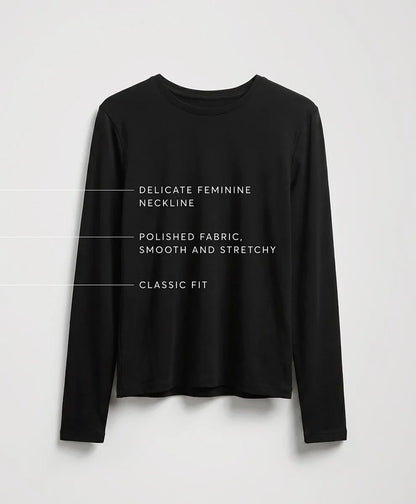 luxe essential crewneck long sleeve tee