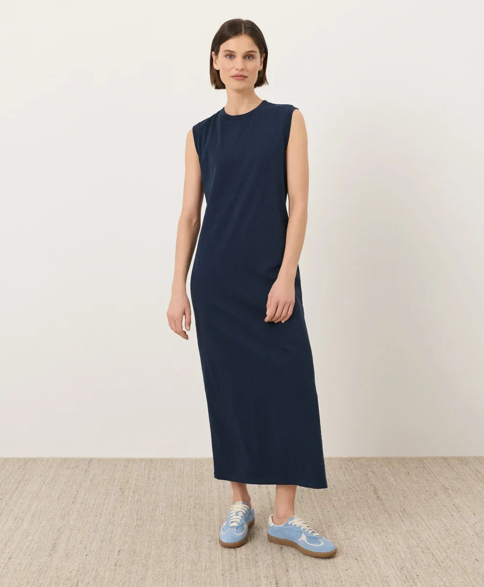 soft-slub essential easy muscle tee maxi dress