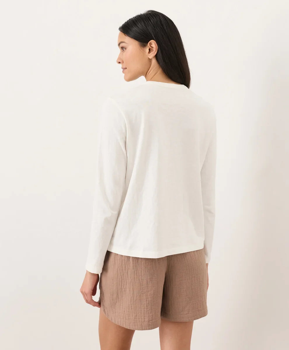soft-slub essential crewneck long sleeve tee