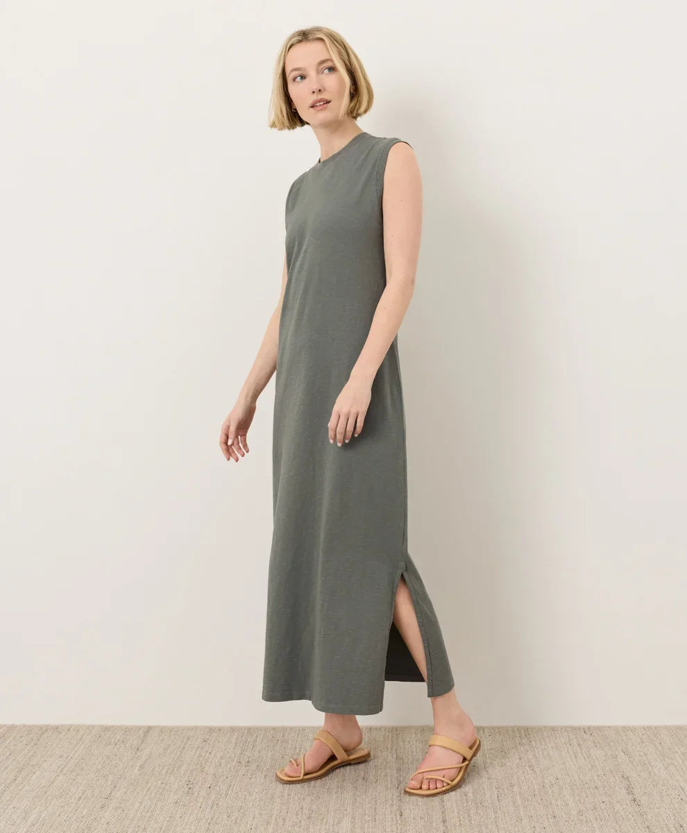 soft-slub essential easy muscle tee maxi dress