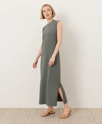 soft-slub essential easy muscle tee maxi dress