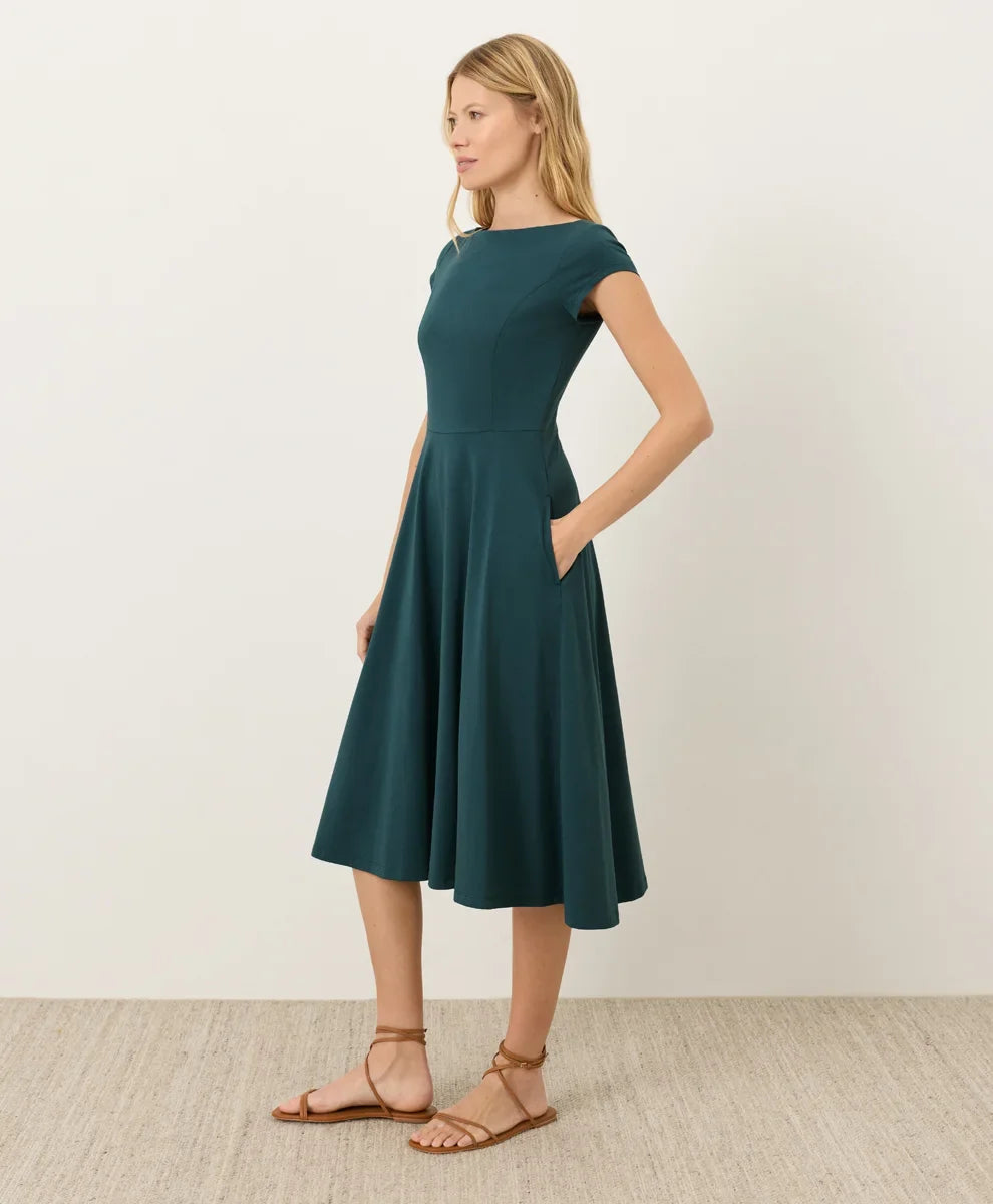 fit & flare ballet neck dress
