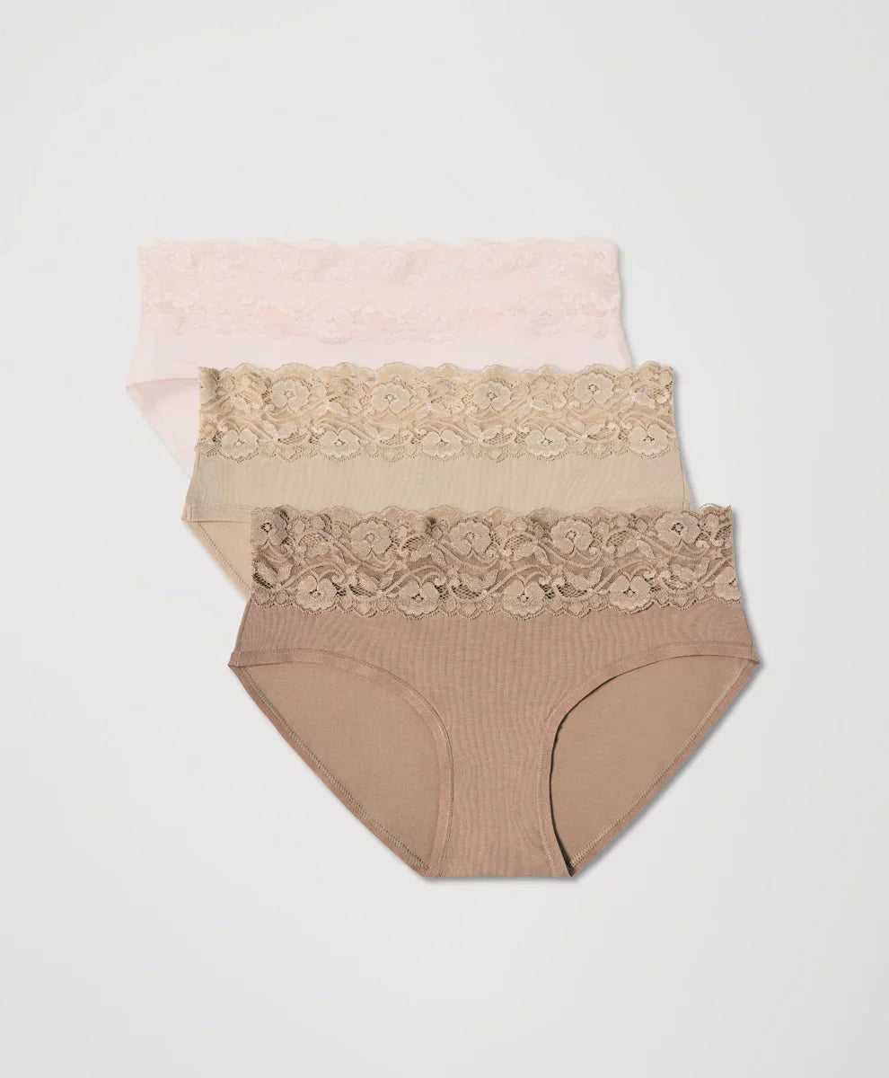 lace waist brief 3-pack