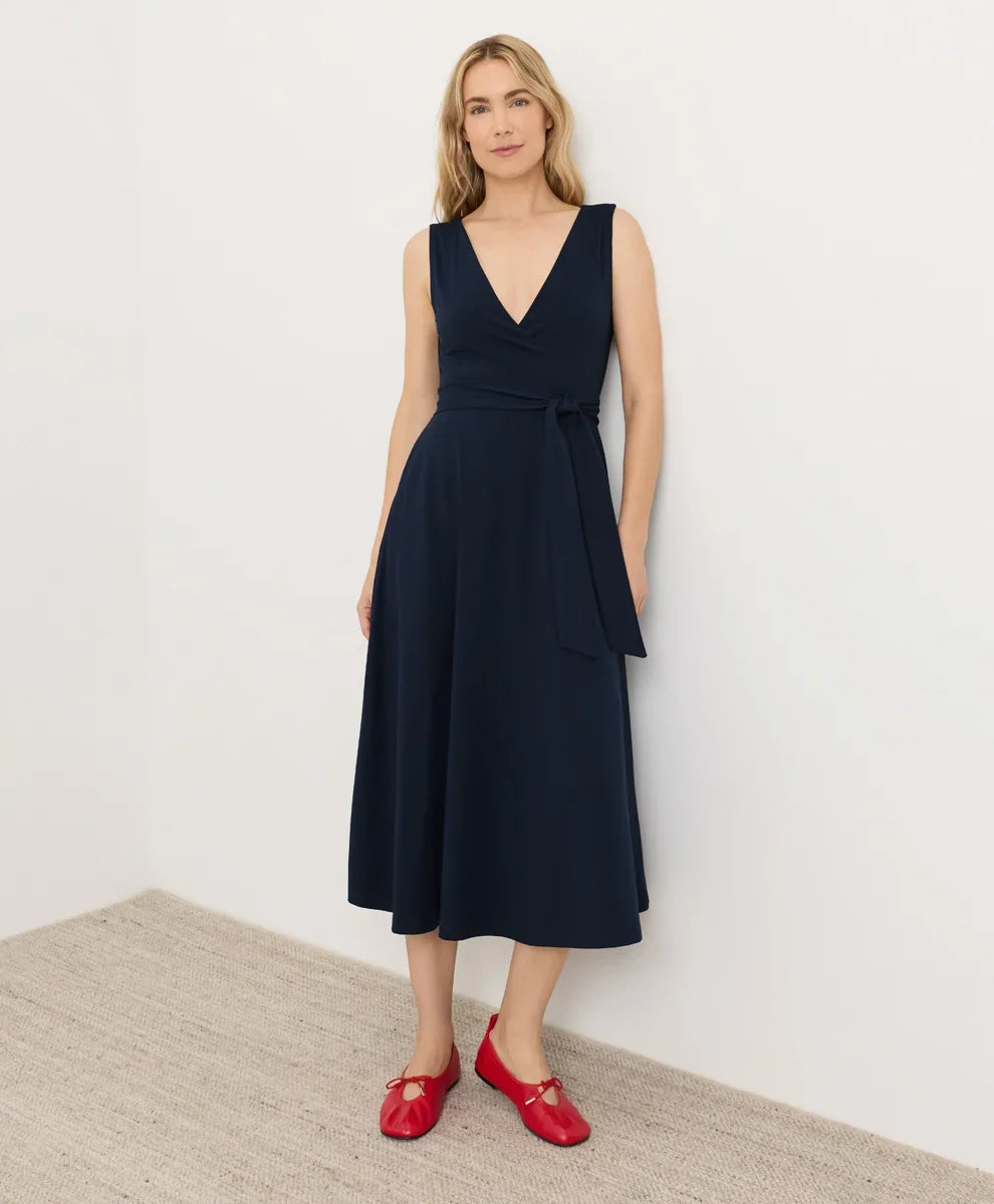 clearance fit & flare easy v-neck dress