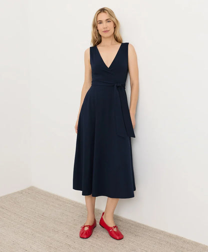 clearance fit & flare easy v-neck dress