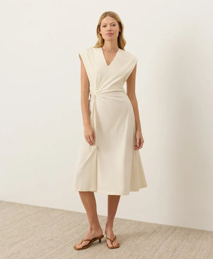 fit & flare v-neck twist dress