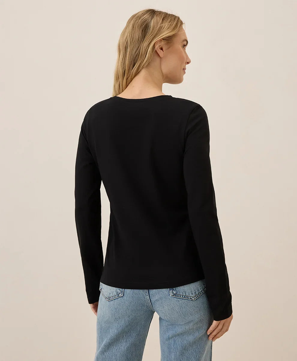 clearance luxe stretch jersey slim long sleeve tee