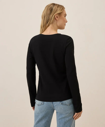 clearance luxe stretch jersey slim long sleeve tee