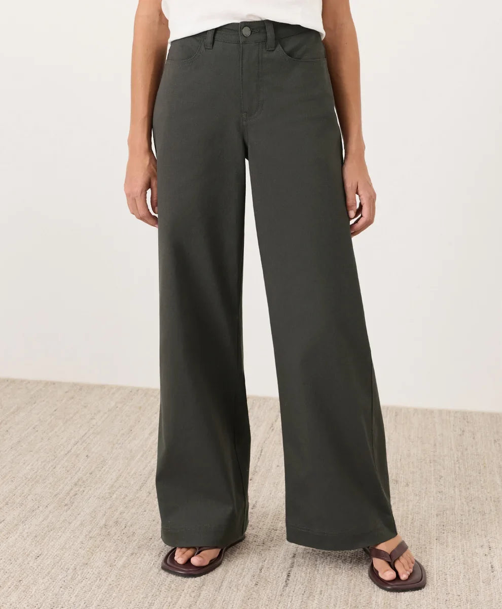 clearance stretch twill wide leg pant
