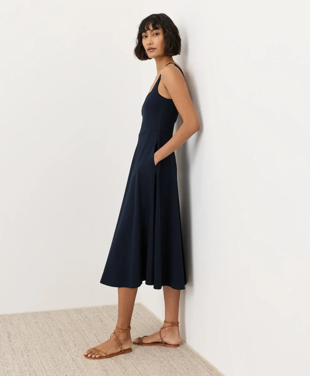 fit & flare square neck dress