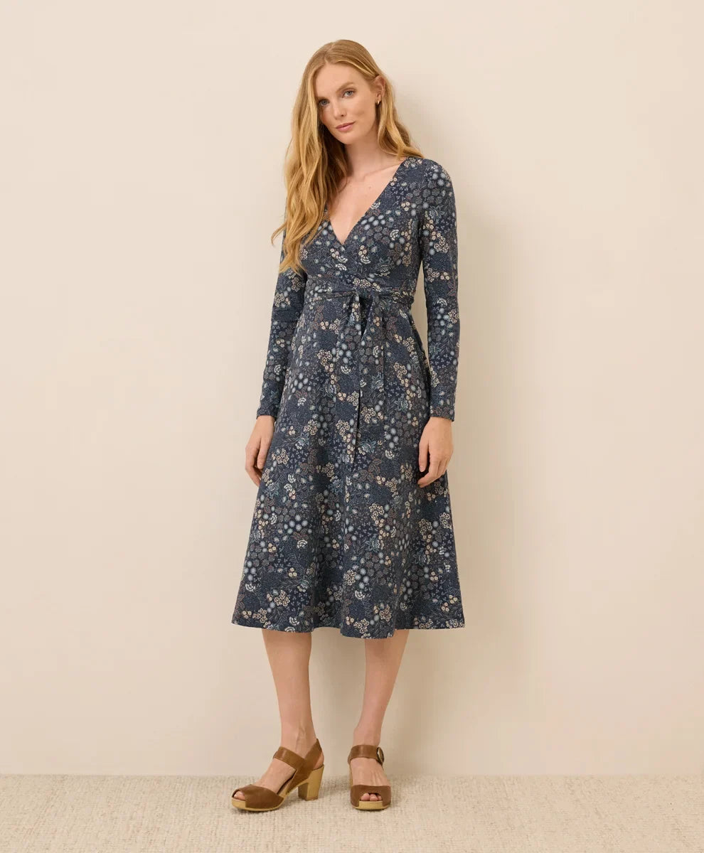 clearance fit & flare wrap dress