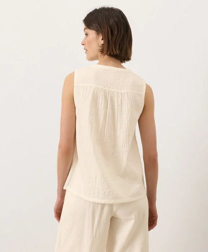 clearance coastal double gauze henley tank