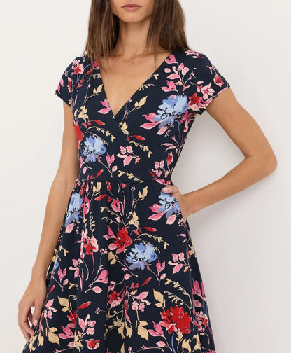 clearance fit & flare crossover dress