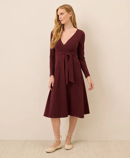 clearance fit & flare wrap dress