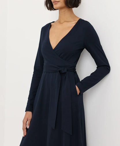 clearance fit & flare wrap dress