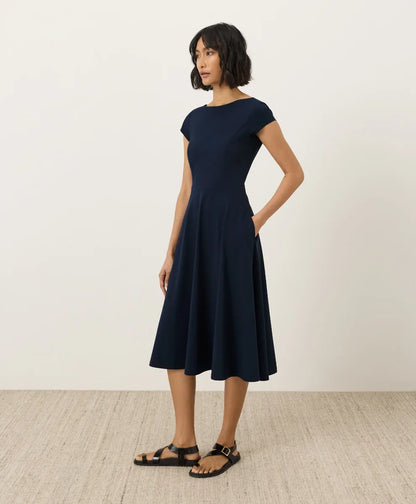 fit & flare ballet neck dress