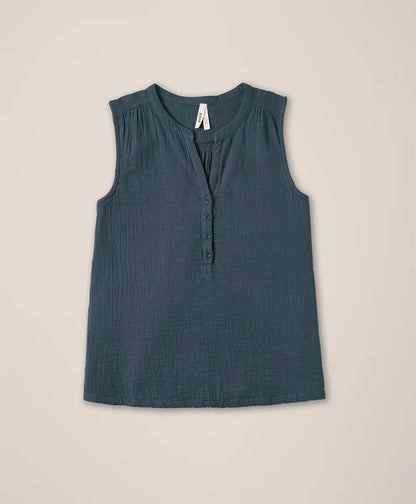 clearance coastal double gauze henley tank
