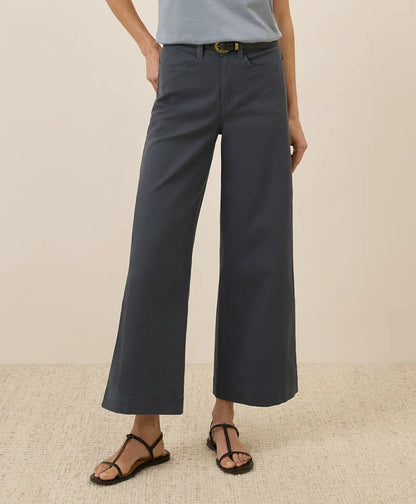 clearance stretch twill wide leg pant