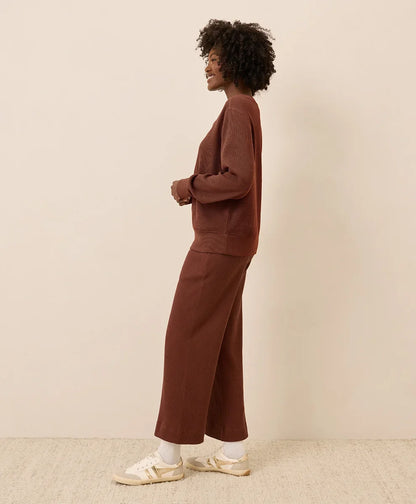 clearance thermal waffle wide leg pant