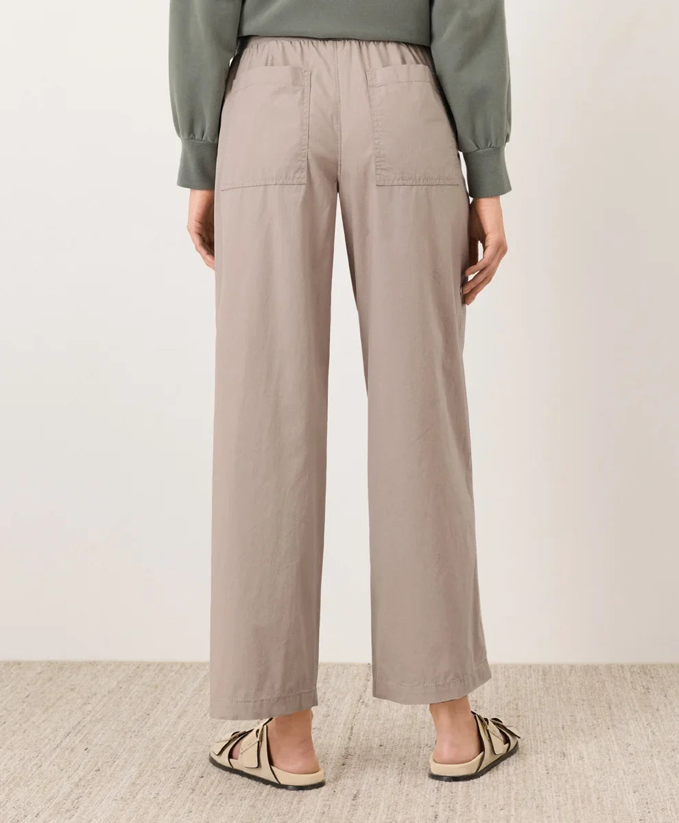 clearance stretch poplin wide leg pant