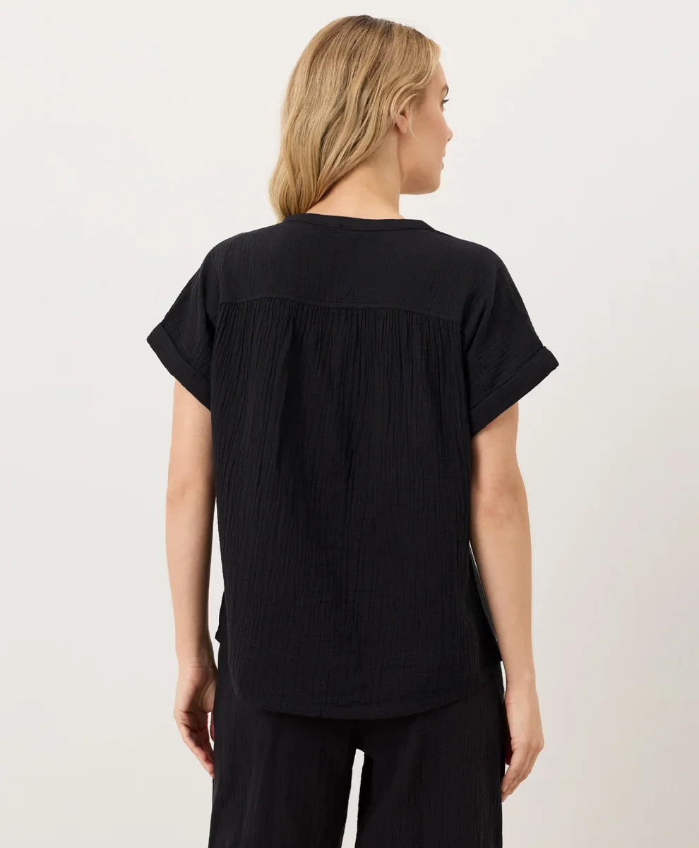 clearance coastal double gauze short sleeve popover