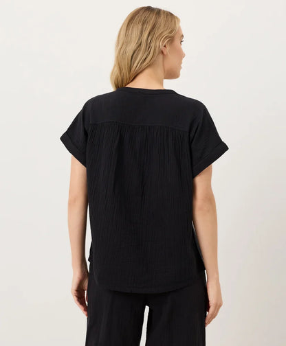 clearance coastal double gauze short sleeve popover