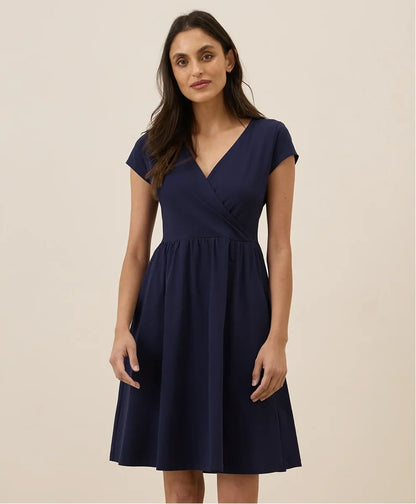 clearance fit & flare crossover dress