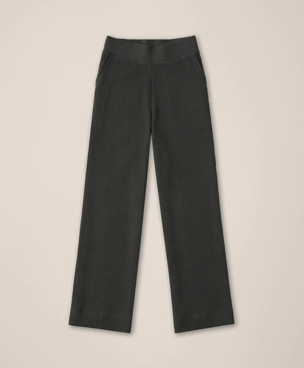 clearance thermal waffle wide leg pant