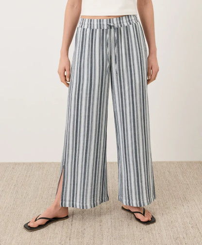 coastal double gauze split hem pant